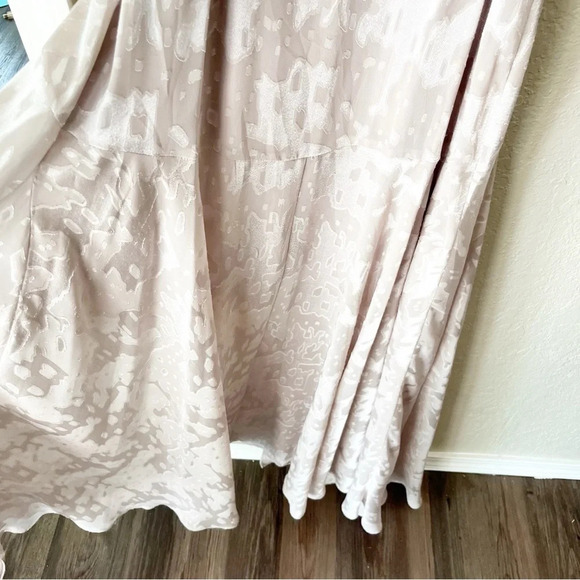 ANTHROPOLOGIE BHLDN Hutch Alden Wrap Maxi Dress Gown in Dove Grey S - Picture 8 of 13